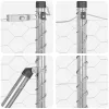 Kerítés oszlopokkal Ezüst 0.4 x 50 m PVC-bevonatos acél