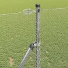 Kerítés oszlopokkal Ezüst 1 x 50 m PVC-bevonatos acél