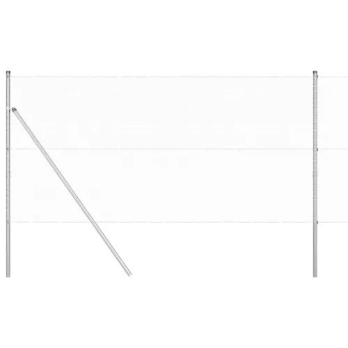 Kerítés oszlopokkal Ezüst 1 x 50 m PVC-bevonatos acél
