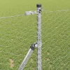 Kerítés oszlopokkal Ezüst 1 x 50 m PVC-bevonatos acél