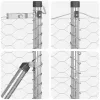 Kerítés oszlopokkal Ezüst 1 x 50 m PVC-bevonatos acél