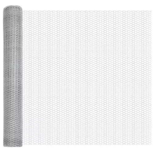 Kerítés oszlopokkal Ezüst 1.2 x 50 m PVC-bevonatos acél