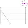 Kerítés oszlopokkal Ezüst 1.4 x 50 m PVC-bevonatos acél