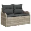 Kerti Kanapé Szett párnával 4 pcs Világosszürke Poli rattan