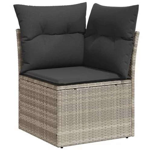 Kerti Kanapé Szett párnával 4 pcs Világosszürke Poli rattan