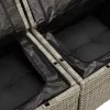 Kerti Kanapé Szett párnával 4 pcs Világosszürke Poli rattan