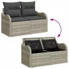 Kerti Kanapé Szett párnával 4 pcs Világosszürke Poli rattan