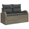 Kerti Kanapé Szett párnával 3 pcs Szürke Poli rattan