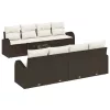 Kerti Kanapé Szett párnával 9 pcs Barna és Krém 55 x 55 x 37 cm