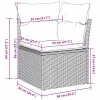 Kerti Kanapé Szett 7 pcs bézs és világosszürke Poli rattan