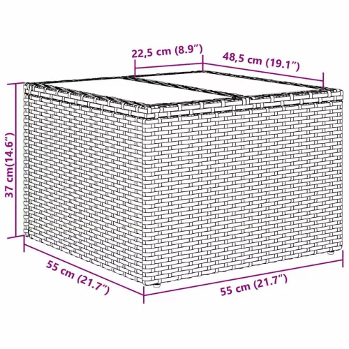 Kerti Kanapé Szett 6 pcs Barna és szürke 55 x 55 x 37 cm
