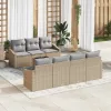 Kerti Kanapé Szett 8 pcs Barna és szürke 55 x 55 x 37 cm