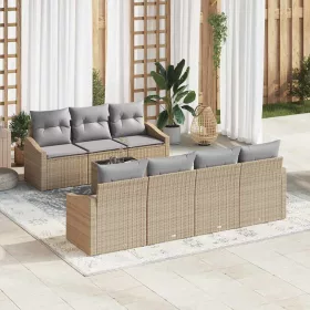 Kerti Kanapé Szett 8 pcs Barna és szürke 55 x 55 x 37 cm