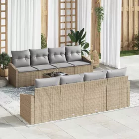 Kerti Kanapé Szett 7 pcs Barna és szürke 55 x 55 x 37 cm