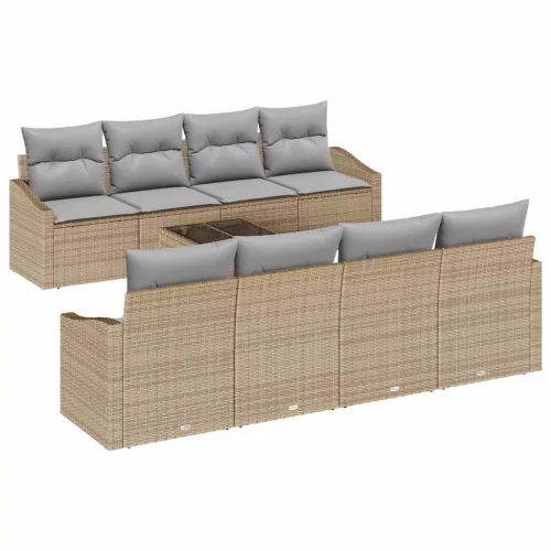 Kerti Kanapé Szett 7 pcs Barna és szürke 55 x 55 x 37 cm