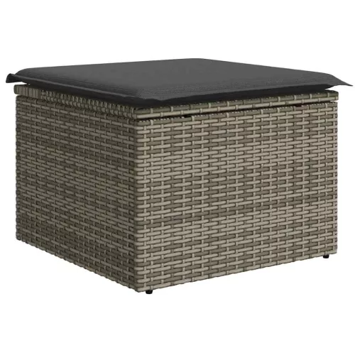 Kerti Kanapé Szett 4 pcs Szürke Poli rattan és porfestett acél