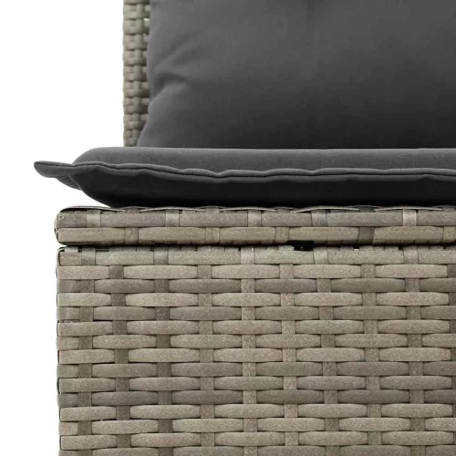 Kerti Kanapé Szett 4 pcs Szürke Poli rattan és porfestett acél