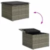 Kerti Kanapé Szett 4 pcs Szürke Poli rattan és porfestett acél