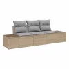 Kerti Kanapé Szett párnával 3 pcs Beige és Világosszürke
