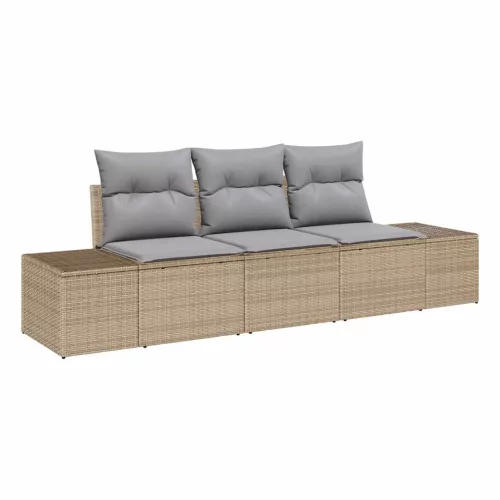 Kerti Kanapé Szett párnával 3 pcs Beige és Világosszürke