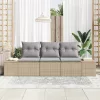 Kerti Kanapé Szett párnával 3 pcs Beige és Világosszürke