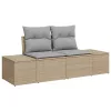 Kerti Kanapé Szett párnával 3 pcs Beige és Világosszürke