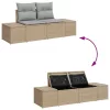 Kerti Kanapé Szett párnával 3 pcs Beige és Világosszürke