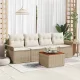 Kerti Kanapé Szett párnával 5 pcs Beige és krém 55 x 55 x 37 cm