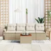 Kerti Kanapé Szett párnával 5 pcs Beige és krém 55 x 55 x 37 cm