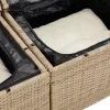 Kerti Kanapé Szett 7 pcs Bézs és fehér