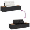 Kerti Kanapé Szett 3 pcs Fekete és krémszínű Poli rattan
