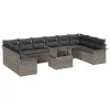 Kerti Kanapé Szett 11 pcs Szürke 100 x 55 x 73 cm Poli rattan
