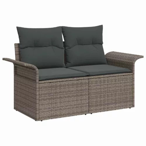 Kerti Kanapé Szett 11 pcs Szürke 100 x 55 x 73 cm Poli rattan