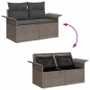 Kerti Kanapé Szett 11 pcs Szürke 100 x 55 x 73 cm Poli rattan