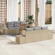 Kerti Kanapé Szett tárolóval 7 pcs Bézs Poli rattan