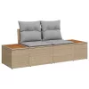 Kerti Kanapé Szett tárolóval 7 pcs Bézs Poli rattan