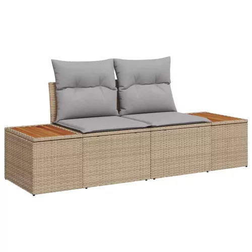 Kerti Kanapé Szett tárolóval 7 pcs Bézs Poli rattan