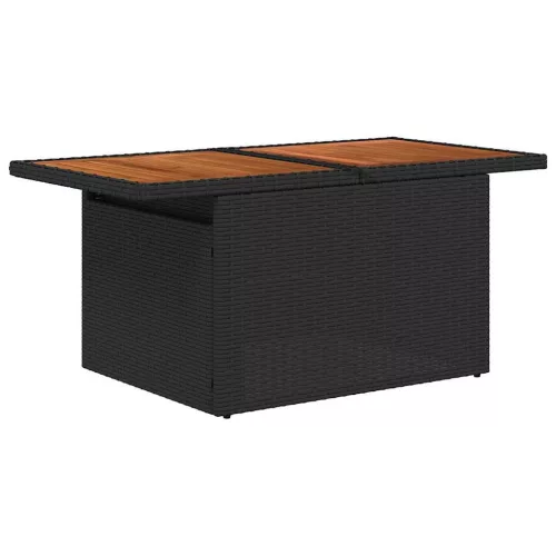 Kerti Kanapé Szett tárolóval 8 pcs Fekete Poli rattan