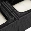 Kerti Kanapé Szett tárolóval 8 pcs Fekete Poli rattan