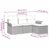 Kerti Kanapé Szett párnával 4 pcs bézs és krémszínű Poli rattan