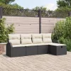 Kerti Kanapé Szett 5 pcs Fekete és krémszínű 234 x 117 x 85 cm