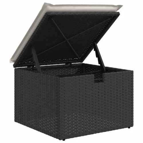 Kerti Kanapé Szett 5 pcs Fekete és krémszínű 234 x 117 x 85 cm