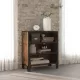 Rusztikus barna fém és MDF tárolószekrény 72 x 36 x 82 cm