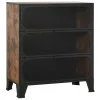 Rusztikus barna fém és MDF tárolószekrény 72 x 36 x 82 cm