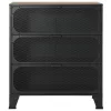 Rusztikus barna fém és MDF tárolószekrény 72 x 36 x 82 cm