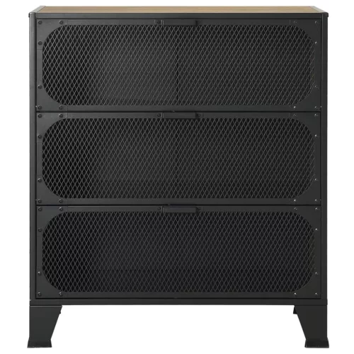Rusztikus barna fém és MDF tárolószekrény 72 x 36 x 82 cm