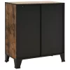 Rusztikus barna fém és MDF tárolószekrény 72 x 36 x 82 cm