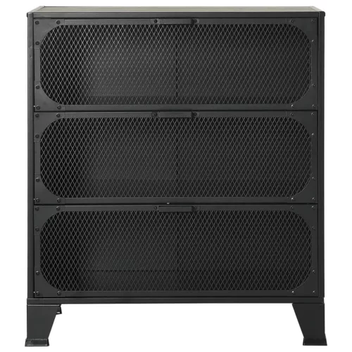 Szürke fém és MDF tárolószekrény 72 x 36 x 82 cm
