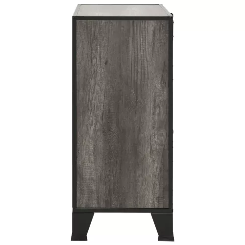 Szürke fém és MDF tárolószekrény 72 x 36 x 82 cm