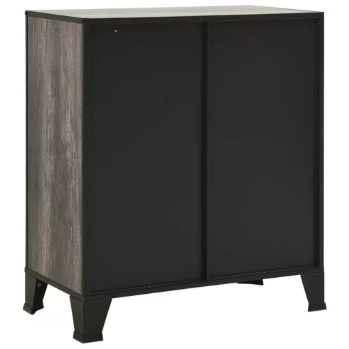 Szürke fém és MDF tárolószekrény 72 x 36 x 82 cm